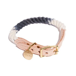 yFOUND MY ANIMAL t@Eh}CAj}zGRAY OMBRE COTTON ROPE CAT & DOG COLLAR LbghbOJ[/ O[Of[V lR|X