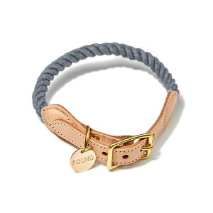 yFOUND MY ANIMAL t@Eh}CAj}zGREY UP-CYCLED ROPE CAT & DOG COLLAR LbghbOJ[/O[@lR|X