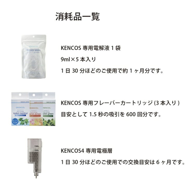 楽天市場】KENCOS4 選べるスタート3点セット 本体3色 電解液 