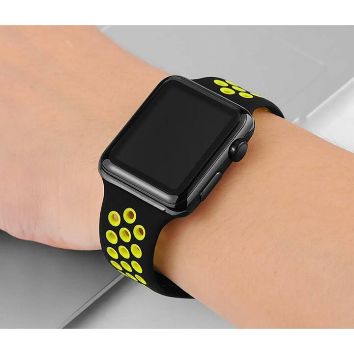 楽天市場】apple watch バンド 白 赤 黒 灰 黄 青 アップルウォッチ 