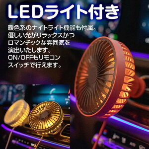 強風 小型 USB給電 360°回転 3段階風量 エアコンルーバー取付 USB扇風機 サーキュレーター 車載ファン 車用