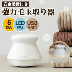 掃除用ブラシ付き USB充電 電動LED照明 6枚刃 毛玉 毛玉取り器 毛玉クリーナー