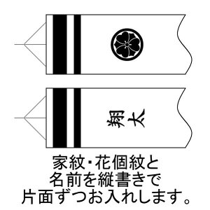 家紋 花個紋 名前入れ 名入れ 吹流し 家紋 花個紋 名前 縦書き 徳永こいのぼり