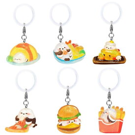 ワンポイントチャーム ぽてもち シマエナガ おなかいっぱい デコレーション めじるしチャーム 目印 めじるしアクセサリー 傘 ペットボトル しまえなが オムライス ハンバーガー ポテト ピザ 全長6cm