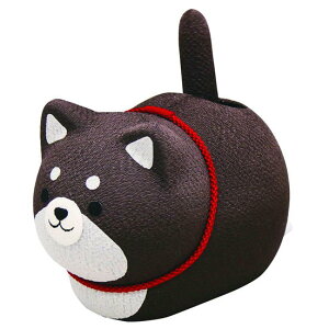 送料込み ゆらゆらソーラー まんまる柴犬 シバ犬 (黒)ちりめん ソーラー ソーラーパネル しっぽがゆれる 犬 癒し 玄関でお迎え ちりめん 置物 お店 カフェ 飾り 和み 癒される 縁起