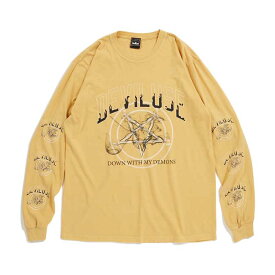 tシャツ Deviluse デビルユース Pentagram L/S T-Shirts Washed Black Sand Mustard 長袖tシャツ ロンT メンズ レディース