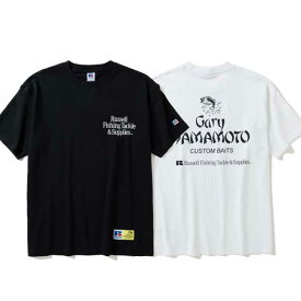 tシャツ Russell×Gary YAMAMOTO ラッセル ゲーリーヤマモト Gray Back Logo HeavyCotton S/S T-Shirts Black White 半袖Tシャツ カットソー メンズ レディース