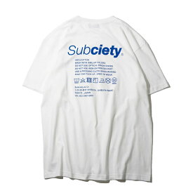 tシャツ Subciety サブサエティ LABEL SS TEE White/Blue 半袖Tシャツ カットソー メンズ レディース