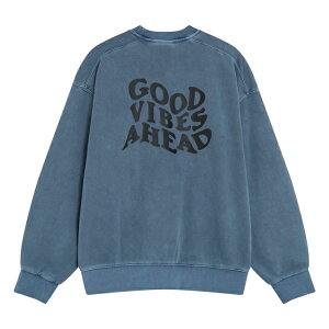 �g���[�i�[ ALY Good Vibes �A���[�O�b�h�o�C�u�X Vibes AHEAD BLUE WASHED CREWNECK �N���[�l�b�N �X�E�F�b�g �����Y ���f�B�[�X