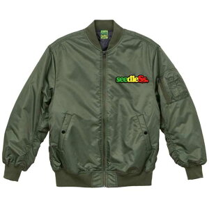 V[hX seedleSs WPbg Rasta EMB MA-1 JACKET Army Green Black AE^[ Y fB[X