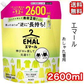 花王 Kao エマール おしゃれ着用洗剤 つめかえ用 2600ml リフレッシュグリーンの香り 洗濯洗剤 大容量 コストコ COSTCO