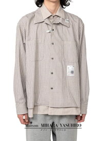 【Maison MIHARA YASUHIRO / メゾン ミハラヤスヒロ】 【22AW】フロント レイヤードシャツ / FRONT LAYERD SHIRTS / ホワイト