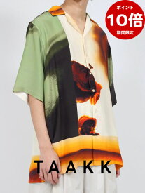 期間限定P10倍【TAAKK / ターク】 【24SS】シルク オープンカラー シャツ / SILK OPEN COLLAR SHIRT / オレンジ