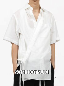 【SOSHIOTSUKI / ソウシオオツキ】 【24SS】ザ キモノ ブレステッド シャツ / THE KIMONO BREASTED SHIRT / ホワイト