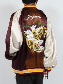 【el conductorH / コンダクター】 【24SS】タイガー 刺繍 スーベニア ジャケット / UPSIDEDOWN TIGER EMBROIDERED AGED SOURVENIR JKT / ブラウン
