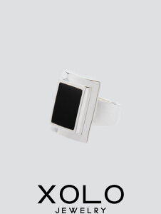yXOLO / Vz C_C XNGA A~bg IjLX O / SQUARE AMULET WITH ONYX RING / Vo[