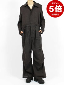 期間限定P5倍【SUBLATIONS / サブレーションズ】 【26SS】ラフ ウール ジャンプスーツ / ROUGH WOOL JUMPSUIT .15 / ダークブラウン