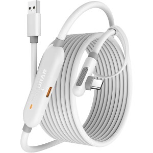 �������� Maxonar �����N�P�[�u�� 5M Quest 3S/Quest 3/Quest 2/Pico 4�ƌ݊������� �Q�[��PC/Steam VR�p �V�тȂ���[�d 5Gbps�����f�[�^�]���EL���^�E���ϋv USB-A 3.0 & Type-C�P�[�u�� �[�d�@�\�E��FLED�����v