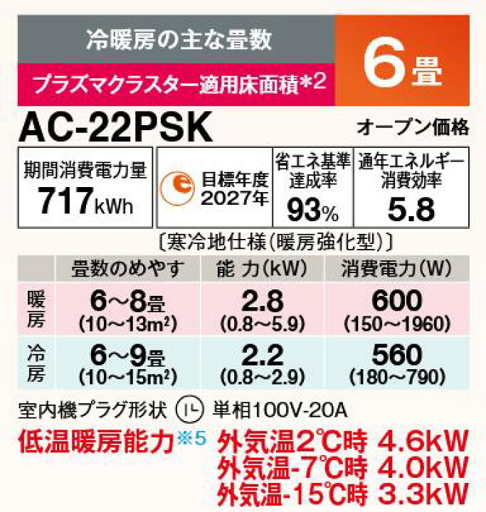 楽天市場】【送料無料】《寒冷地モデル》シャープ6畳用寒冷地エアコン 