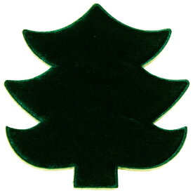 ベロア素材 立体 クリスマスツリー ハンドメイド用パーツ グリーン