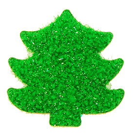 キラキララメ入り 立体 クリスマスツリー ハンドメイド用 パーツ 黄緑色 パステルグリーン