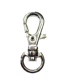 アクセサリーパーツ 金具 ナスカンキーホルダー 銀色 ニッケルメッキ ちょっと小さめMサイズ 回転カンタイプ 10コ入りサービスパック