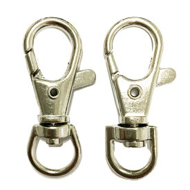 アクセサリーパーツ 金具 ナスカンキーホルダー 銀色 ニッケルメッキ 回転カンタイプ 10コ入りサービスパック NO24−1