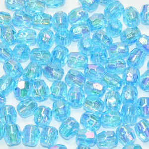プラビーズ アクリルビーズ ラウンドカット 4mm アクアマリンオーロラ AB 20グラム入りサービスパック