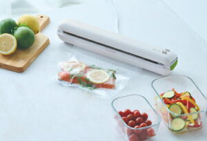 ドリテック 真空シーラー Fresh Plan グリーン VS-102 GN 保存袋10枚付き dretec 吸引 密封 真空 鮮度長持ち キャニスター 真空シーラー 真空保存 真空パック器 スリム コンパクト 家庭用 食材保管