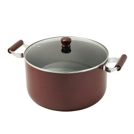 パール金属 HB-6674 メガサイズ ふっ素加工IH対応ガラス蓋付深型大型鍋32cm