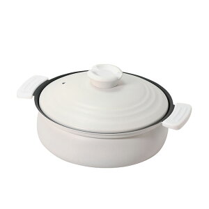 パール金属 HC-460 軽量ふっ素加工IH対応土鍋風卓上鍋20cm(ホワイト)