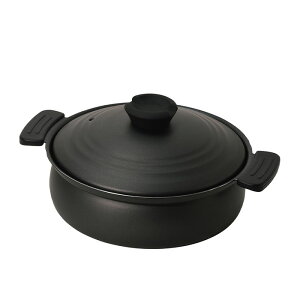 パール金属 HC-464 軽量ふっ素加工IH対応土鍋風卓上鍋20cm(ブラック)