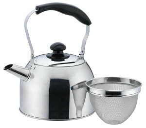 パール金属 バリティ ステンレス製広口ケットル3.0L(茶こしアミ付) HC-675 【ガス火対応 IH対応 やかん ケトル 麦茶 大容量 便利 シンプル】