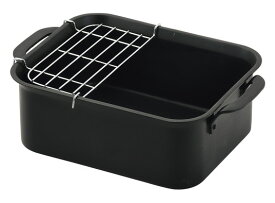 パール金属 ワイドなIH対応鉄製長方型天ぷら鍋19×15cm(アミ付) HC-802 【ガス火対応 IH対応 網 フライ 揚げ物 お弁当 てんぷら】