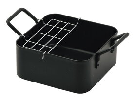 パール金属 コンパクトなIH対応鉄製正方型天ぷら鍋16×16cm(アミ付) HC-803 【ガス火対応 IH対応 網 フライ 揚げ物 お弁当 てんぷら】