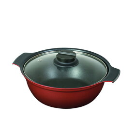 【2160円以上送料無料】パール金属 HB-6963 旨味 ふっ素加工IH対応ガラス蓋付卓上鍋20cm