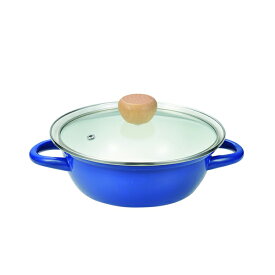 【2160円以上送料無料】パール金属 HB-6996 ピッタリ IH対応ホーローガラス蓋付卓上鍋18cm(ブルー)