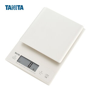 タニタ デジタルクッキングスケール 3kg アイボリー KJ-303 IV 【TANITA はかり KJ303 新機能 計量 正確 精密 コンパクト 収納 料理 パン お菓子作り 荷物 メーカー 1年 保証】