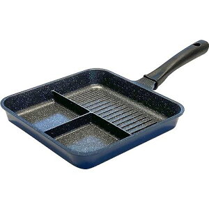 和平 ひるもぐ IH対応 トリプルパン 24×24cm RB-2906 フライパン ナベ 鍋 調理器具 仕切り 多種 同時調理 お弁当 時短 IH ガス フッ素加工 楽々 お手入れ 家 職場 業務用 飲食店 カフェ プレゼント