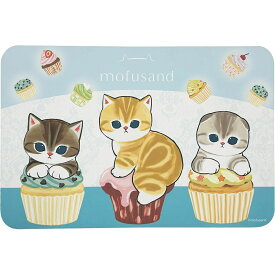 ヨコズナ モフサンド 珪藻土入り ソフトバスマット カップケーキにゃん 40×60cm 【mofusand ネコ ねこ 柄 かわいい おしゃれ コラボ カラフル 珪藻土 柔らかい 割れない バス マット 足ふき】