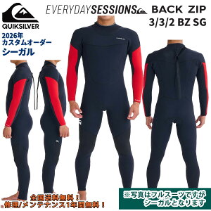 26 QUIKSILVER �N�C�b�N�V���o�[ �E�G�b�g�X�[�c �V�[�K�� EVERY DAY SESSIONS BACK ZIP �J�X�^���I�[�_�[ �E�F�b�g�X�[�c �t�ėp �����Y���f�� 2026�N 3/3/2 BZ SG �i�� QWT261750 ���{���K�i