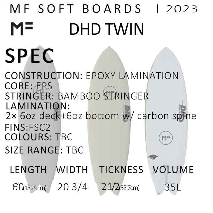 楽天市場】2023年モデル ミックファニング ソフトボード DHD TWIN 6'0 