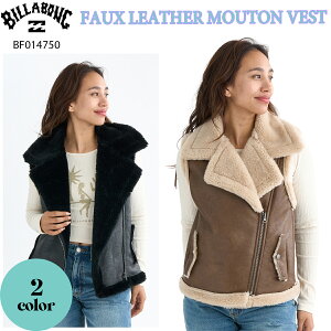 y10/4`10/8Gg[P10{z25 FW BILLABONG r{ xXg FAUX LEATHER MOUTON VEST {A WPbg 㒅 킢  JWA fB[X 2025NH~ i BF014750 BF014-750 {Ki