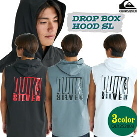 25 QUIKSILVER クイックシルバー ラッシュガード DROP BOX HOOD SL Tシャツ ノースリーブ フード付き トップス ロゴ サーフィン メンズ 2025年春夏 品番 QLY252003 日本正規品