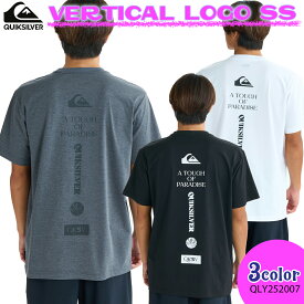 25 QUIKSILVER クイックシルバー ラッシュガード VERTICAL LOGO SS Tシャツ 半袖 トップス ロゴ サーフィン メンズ 2025年春夏 品番 QLY252007 日本正規品