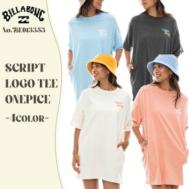 24 SS BILLABONG ビラボン ワンピース SCRIPT LOGO TEE ONEPICE スクリプト ロゴ ティー 半袖 オールインワン サーフィン マリンスポーツ レディース 2024年春夏 品番 BE013353 日本正規品