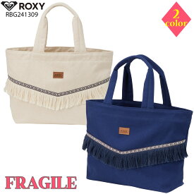 24 ROXY ロキシー トートバッグ FRAGILE キャンバス素材 ロゴ サーフィン レディース 2024年春夏 品番 RBG241309 日本正規品