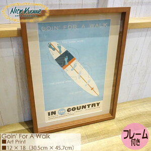 Nick Kuchar jbNJb`[ Goin For A Walk Art Print MATTED PRINTS Hawaii Travel Print }bgvg A[gvg nCgxvg t[t VO}bgdグ zZbg G nC 