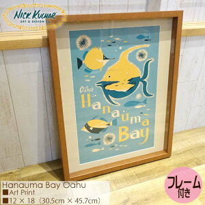 Nick Kuchar jbNJb`[ Hanauma Bay Oahu Art Print MATTED PRINTS Hawaii Travel Print }bgvg A[gvg nCgxvg t[t VO}bgdグ zZbg G nC 