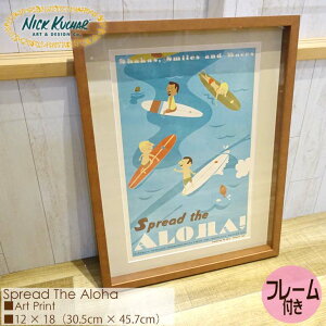 Nick Kuchar jbNJb`[ Spread The Aloha Art Print MATTED PRINTS Hawaii Travel Print }bgvg A[gvg nCgxvg t[t VO}bgdグ zZbg G nC 
